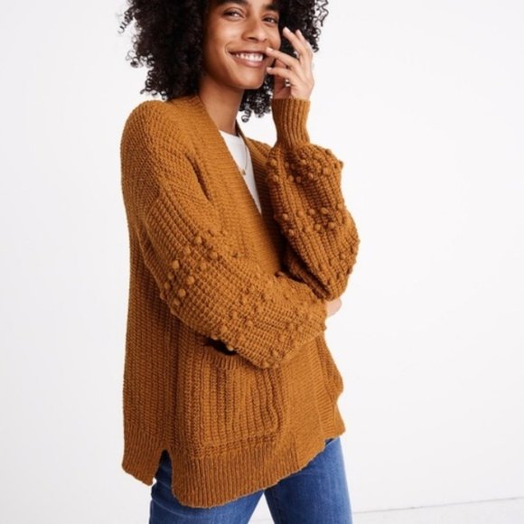 madewell bobble cardigan egyptian gold